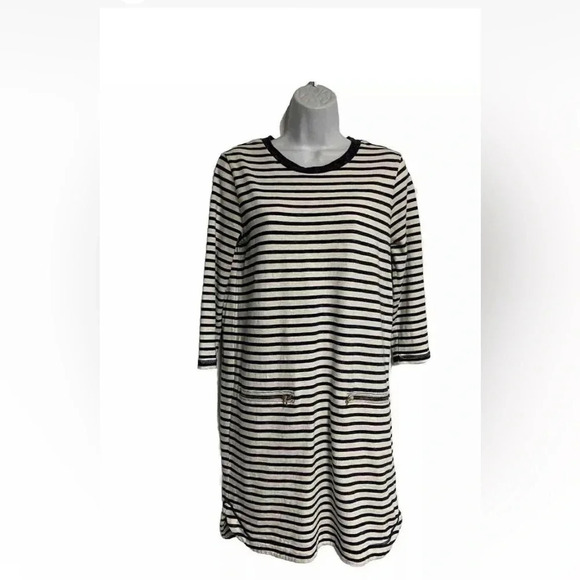Gap Women’s Small Striped Zip‎ Pockets Shirttail Dress Nautical Preppy Coastal - Picture 7 of 15